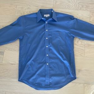 YSL Vintage Luxury Designer Blue Formal Button-Down Shirt Men’s Classic